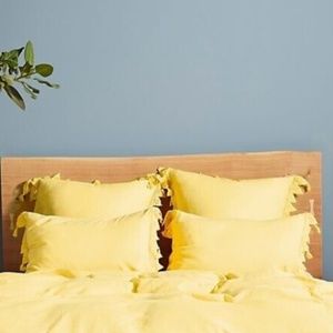 Anthropologie Scalloped Crochet King Shams Set A705